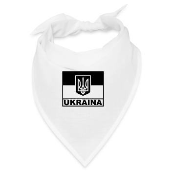 Taktische Flagge der Ukraine - Emblem - Bandana - Weiß - Vorne