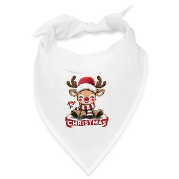 "Little Reindeer's First Noel" - Bandana - Weiß - Vorne