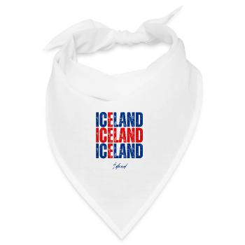 Flagge von Island, Isländischer Stolz - Bandana - Weiß - Vorne