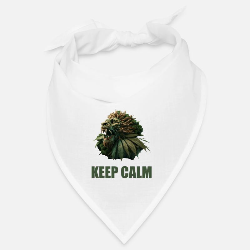 Keep Calm Lion plante de cannabis Bandana