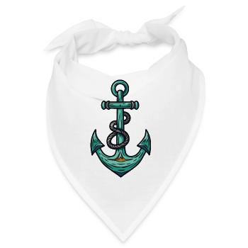 Anker Symbol Hafen - Bandana - Weiß - Vorne
