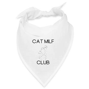 Cat M*** Club Line Art Design - Bandana - Weiß - Vorne