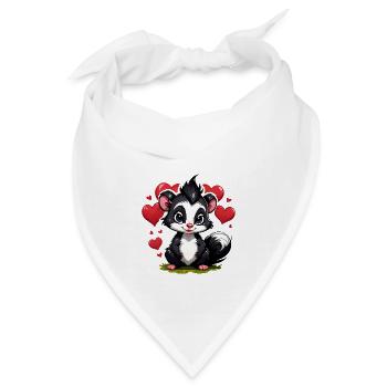 Verschenke dieses süße Stinktier zum Valentinstag - Bandana - Weiß - Vorne