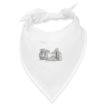 Winterwald im Gegenlicht. - Bandana - Weiß - Vorne
