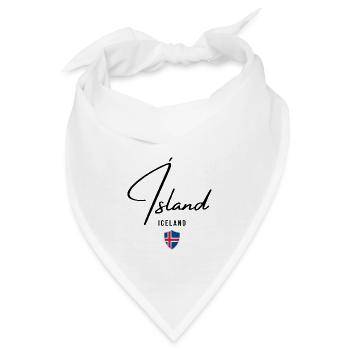 Flagge von Island, Isländischer Stolz - Bandana - Weiß - Vorne