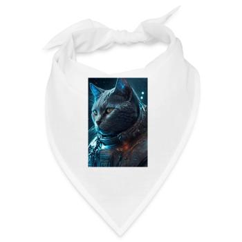 Katze im weltall - Bandana - Weiß - Vorne
