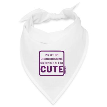 Down Syndrom - X-tra Cute - malve - Bandana - Weiß - Vorne