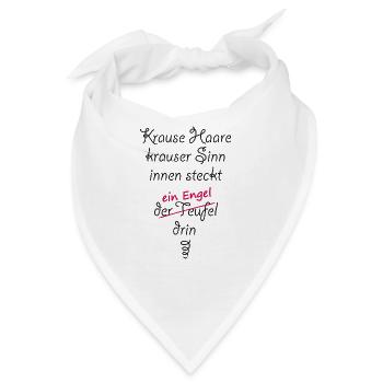Krause Haare, krauser Sinn, innen steckt... - Bandana - Weiß - Vorne