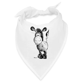 Lustiger grauer Esel - Bandana - Weiß - Vorne