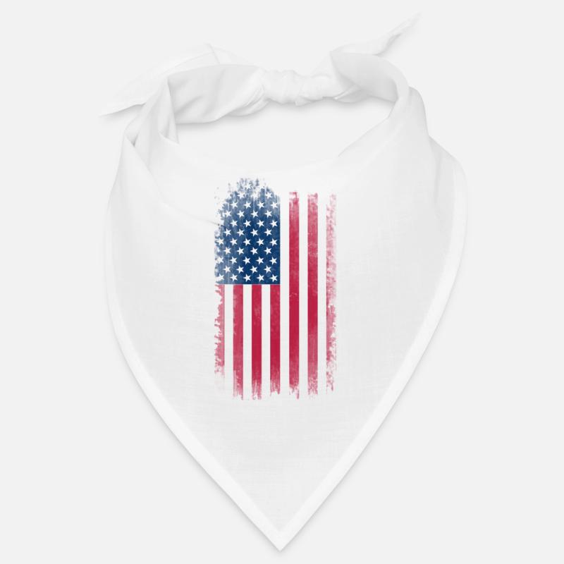 Eroded USA Flag - Bandana - Weiß