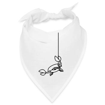 Lustige Krabbe schneidet Angelschnur mit Klaue - Bandana - Weiß - Vorne