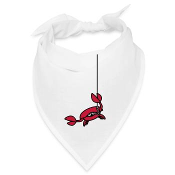 Lustige Krabbe schneidet Angelschnur mit Klaue - Bandana - Weiß - Vorne