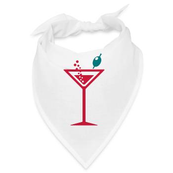 Cocktail mit Olive - Bandana - Weiß - Vorne