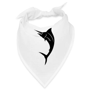 Fisch - Marlin - Bandana - Weiß - Vorne