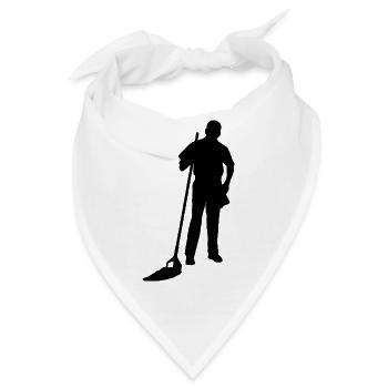 putzen cleaning putzfrau broom wischmop51 - Bandana - Weiß - Vorne