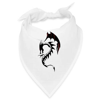 Drachen Tribal Tattoo Form 20042 x - Bandana - Weiß - Vorne