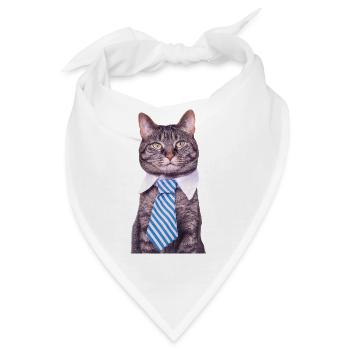 Büro Katze - Bandana - Weiß - Vorne