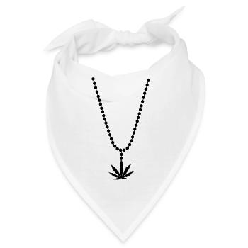 weed cannabis marihuana Halskette necklace - Bandana - Weiß - Vorne