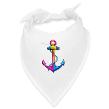 Anker Anchor Schiff Ship Sommer - Bandana - Weiß - Vorne