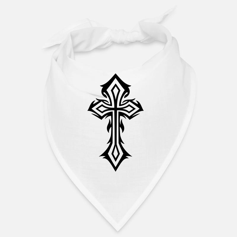 Cross, Crucifix, with thorns, gothic style. Bandana
