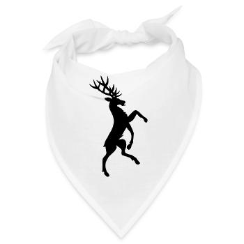 Stehende Hirsch Heraldik Schattenfigur - Bandana - Weiß - Vorne