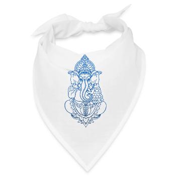 Psy Goa Trance Ganesha Shiva Zen Hasch Gras LSD - Bandana - Weiß - Vorne