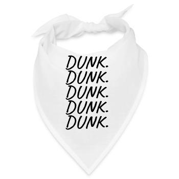 DUNK. (Schwarz, 5 Linien) Basketballspieler Geschenk - Bandana - Weiß - Vorne