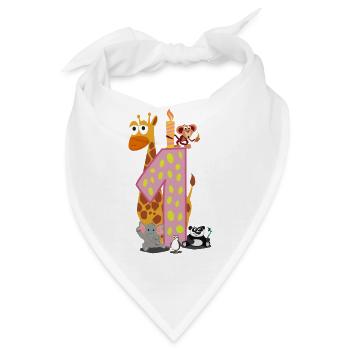 Erster Geburtstag Zoo-Tiere - Bandana - Weiß - Vorne