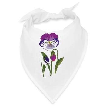 Veilchen Blume - Bandana - Weiß - Vorne