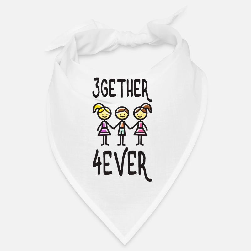 Throuple Love Polyamory Gift 3gether 4ever Bandana