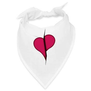 Gebrochenes Herz - Bandana - Weiß - Vorne