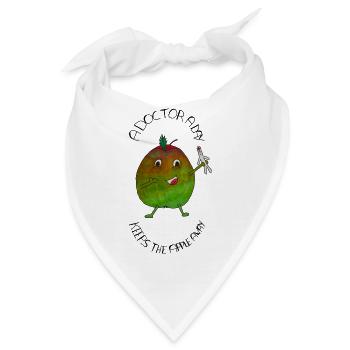 A Doctor a day keeps the Apple away - Bandana - Weiß - Vorne