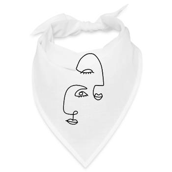 Strichzeichnungen abstrakt - Bandana - Weiß - Vorne