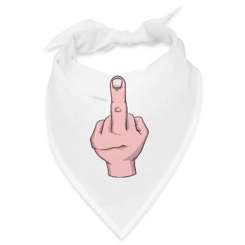 Mittelfinger - Bandana - Weiß - Vorne