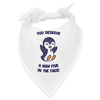 Humorvoll Statement Süß Pinguin Vogel Tier Arktis - Bandana - Weiß - Vorne