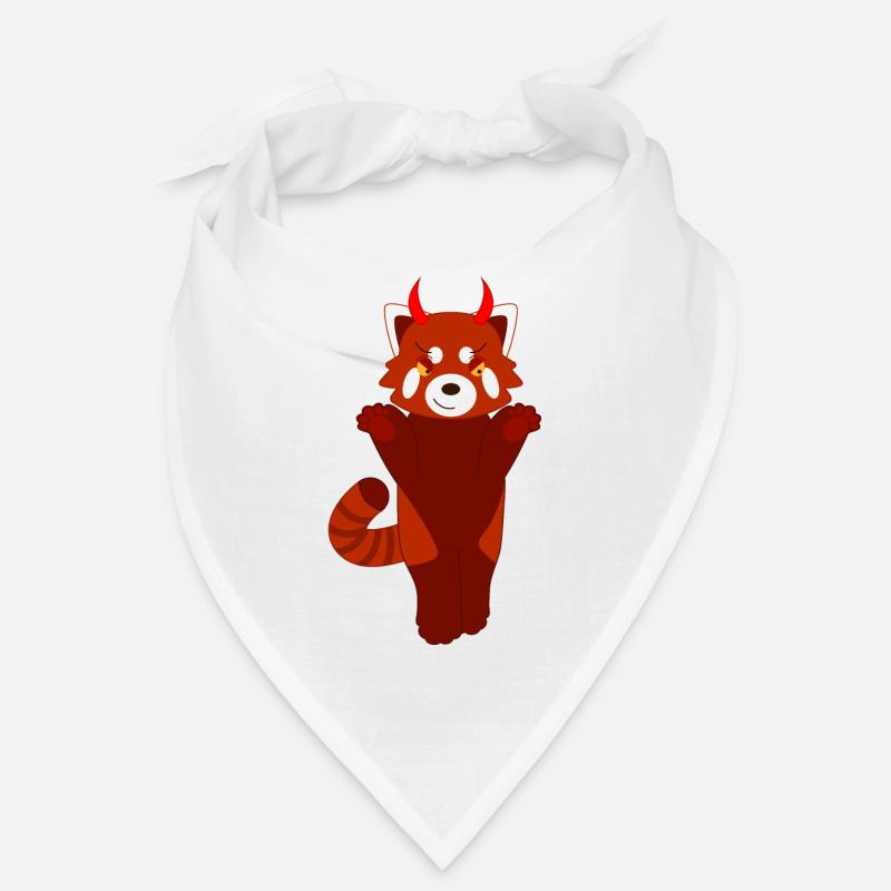 Red panda disguised as a devil for Halloween Bandana