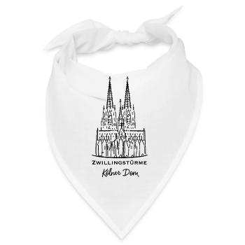 Kölner Dom, Doppeltürme - Bandana - Weiß - Vorne
