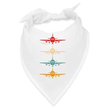 Aviation Airplane Flying Airline Vintage Pilot - Bandana - Weiß - Vorne