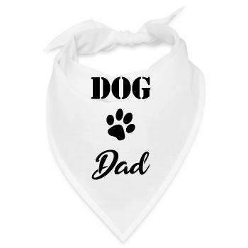 Dog Dad Geschenk black - Bandana - Weiß - Vorne