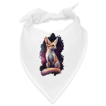 Fennek Fuchs mit Galaxy - Bandana - Weiß - Vorne