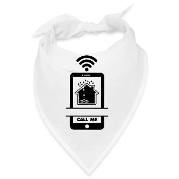 Rufen Sie mich Dachdeckertelefon im Falle eines Dachlecks an - Bandana - Weiß - Vorne