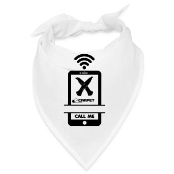 Anruf Telefon Teppichleger Logo Stanley Messer - Bandana - Weiß - Vorne