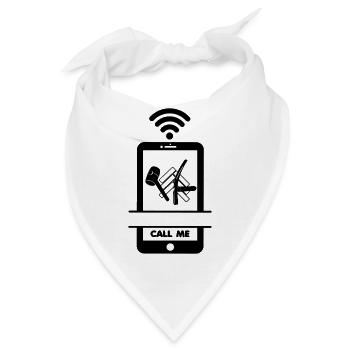 Anruf Telefon Pflasterung am Hausfertiger - Bandana - Weiß - Vorne