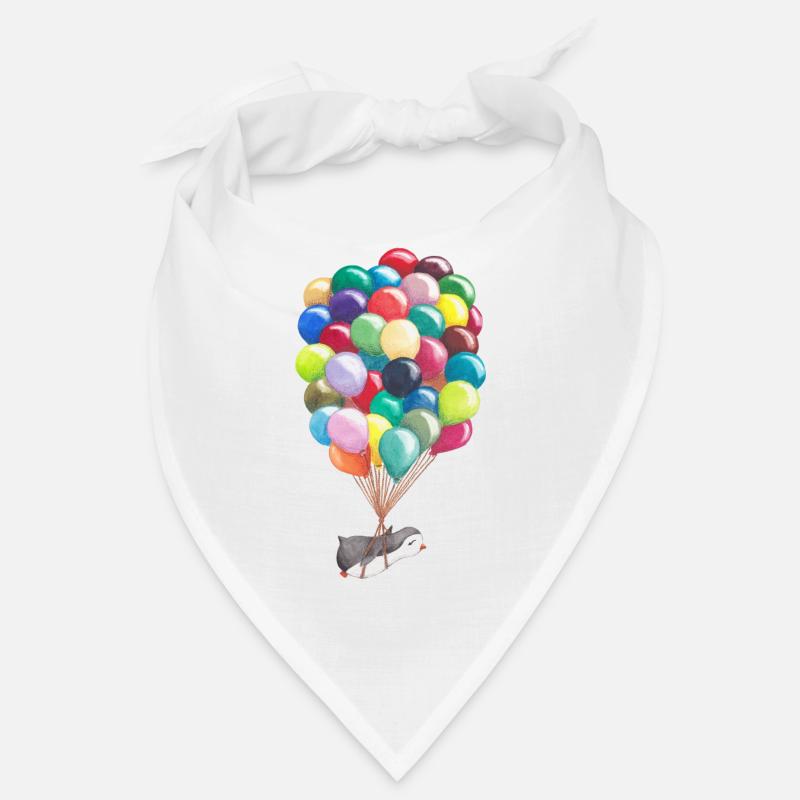 Pinguin fliegt mit Luftballons Bandana