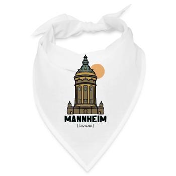 Wasserturm Manheim Vintage Design - Bandana - Weiß - Vorne