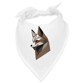 Geometrischer Fuchskopf - Bandana - Weiß - Vorne