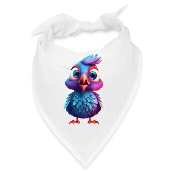 Erschrockenes Vogelbaby - Bandana - Weiß - Vorne