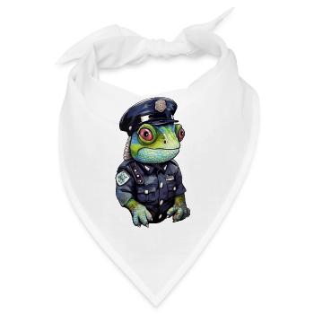 Chamäleon Polizistin - Bandana - Weiß - Vorne