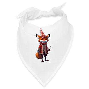 Weihnachten Festlicher Fuchs - Bandana - Weiß - Vorne