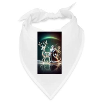 Rentier mit Santa Futuristisch - Bandana - Weiß - Vorne